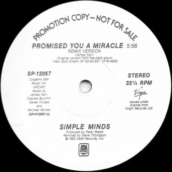 Promised You A Miracle 2 Simple Minds