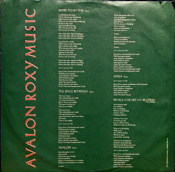 Avalon Roxy Music