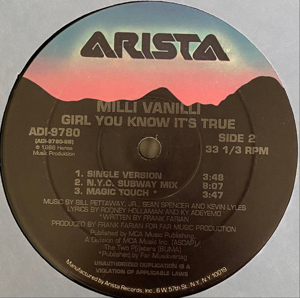 Girl You Know It's True 4 Milli Vanilli