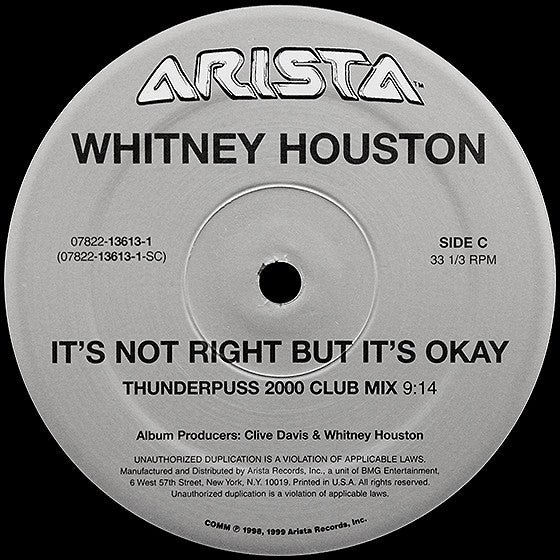 Heartbreak Hotel / It's Not Right But It's Okay (The Dance Mixes) Whitney Houston,Faith Evans,Kelly Price