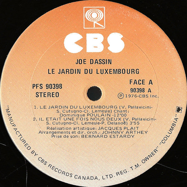 Le Jardin Du Luxembourg Joe Dassin