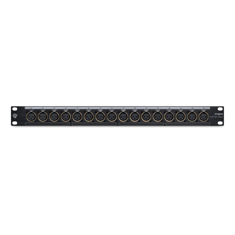 Black Lion Audio PBR-XLR-16F-DSUB 16-Point Gold Plated XLR Female Patchbay with DSUB Outs 