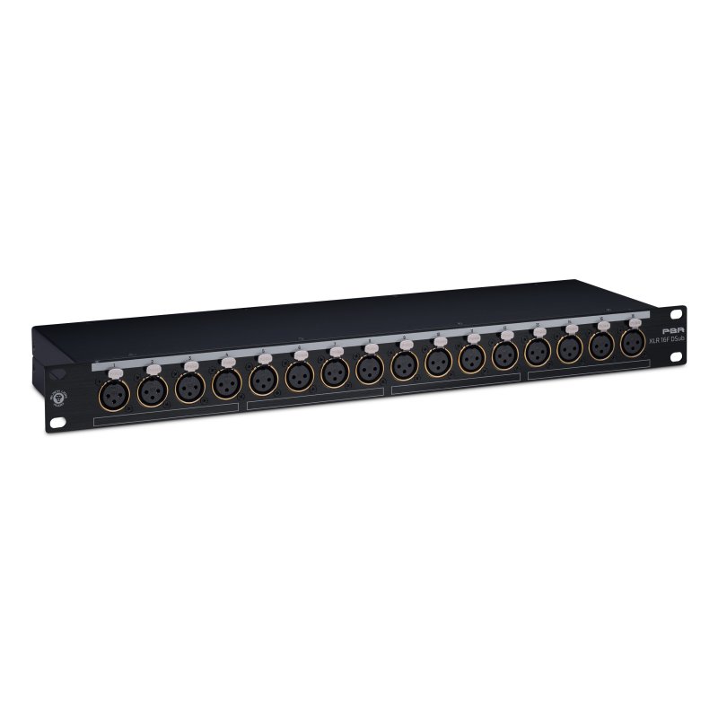 Black Lion Audio PBR-XLR-16F-DSUB 16-Point Gold Plated XLR Female Patchbay with DSUB Outs 