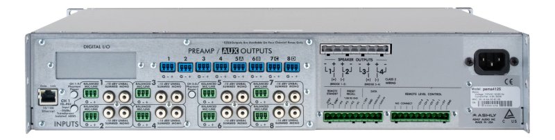 Ashly PEMA-4125 Protea Equipped Media Amplifier 8x8 Processor + 4 channel Amp (70 V)