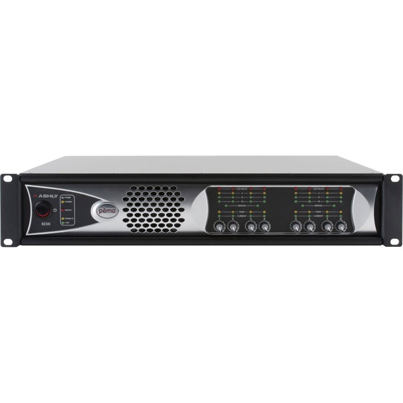 Ashly PEMA-8250.70D 8-Channel 2000W Pema Network Power Amplifier with OPDante Card & Protea DSP Software Suite (70V)