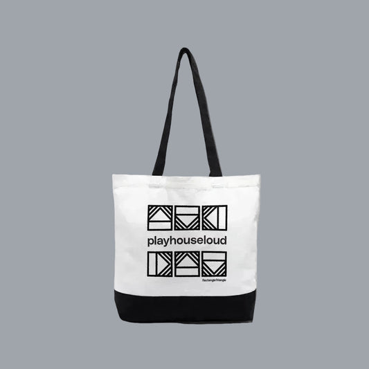Play House Loud Large Cotton Tote Bag | Rectangle Triangle | Large Cotton Tote Bag 
2 tone, Black &amp; White
38.1 cm H x 47 cm W 