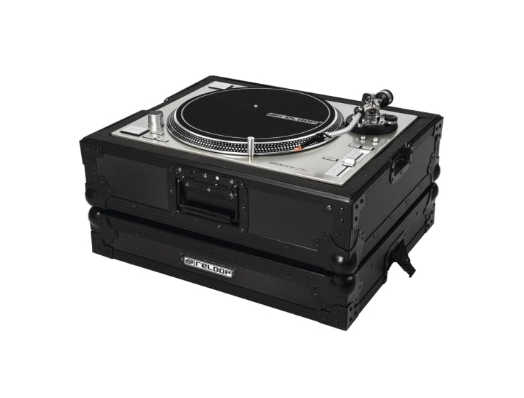Reloop premium turntable case for protecting DJ equipment, featuring sturdy construction and secure handle for easy transport.