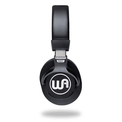 Warm Audio HeadRoom closed-back studio headphones in black, professional-grade audio headphones with comfortable design.