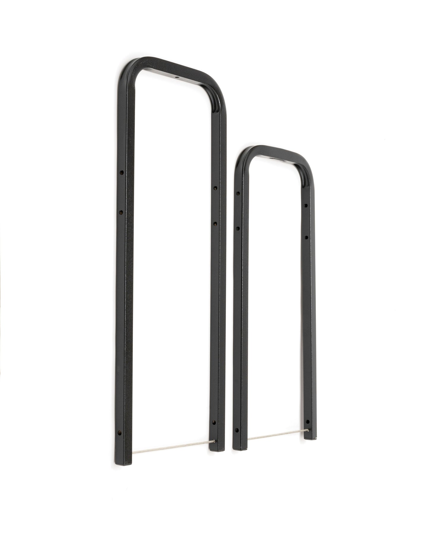 Pair of RockNRoller MultiCart RH14 handles for R14 and R18 models, shown in black against a plain background.