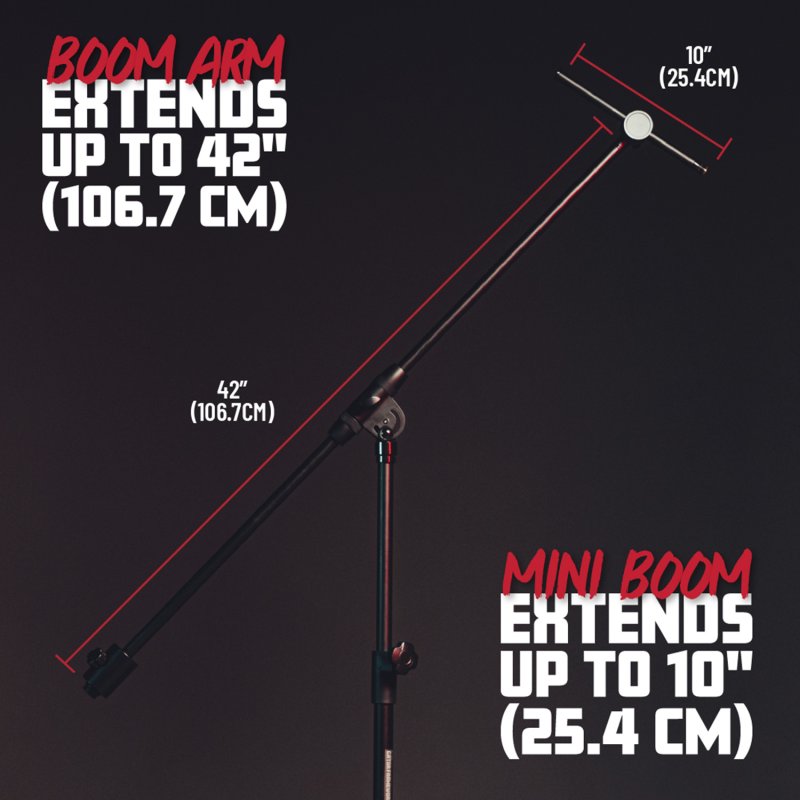 Gator RI-MIC-STBM1000 Studio Boom Mic Stand with Tripod Base 