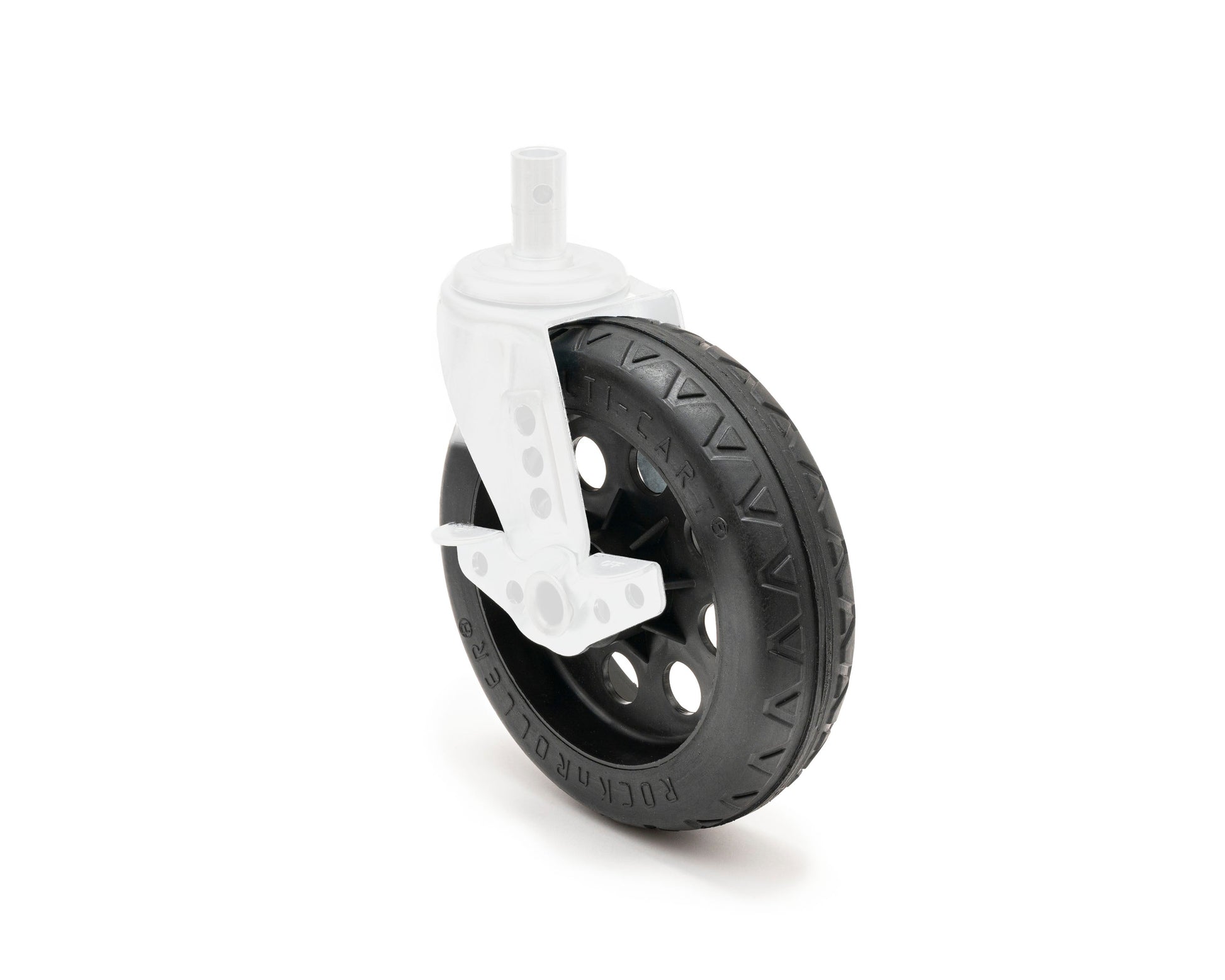 RockNRoller MultiCart R-Trac Symmetrical Wheel for R12 Caster (8 x 2", Black Hub, 2-Pack) 