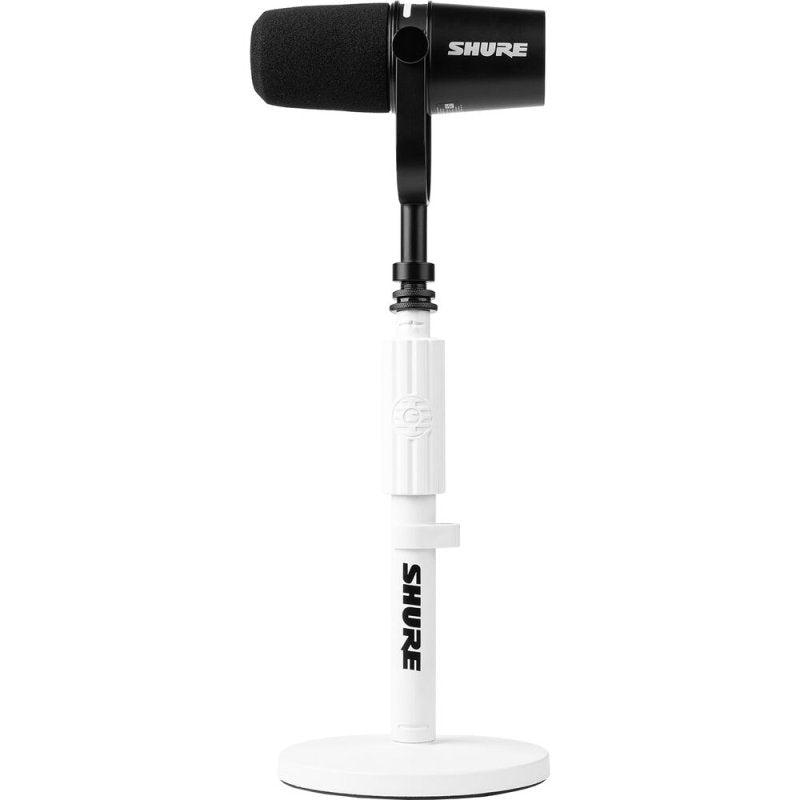 Gator SH-DESKTOP1-W Shure 6″ Round Base Desktop Mic Stand, White 