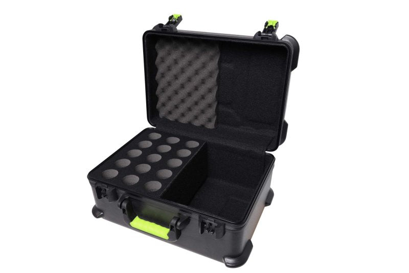 Gator SH-MICCASE15 Molded Case With Drops For 15 Mics & TSA Latch