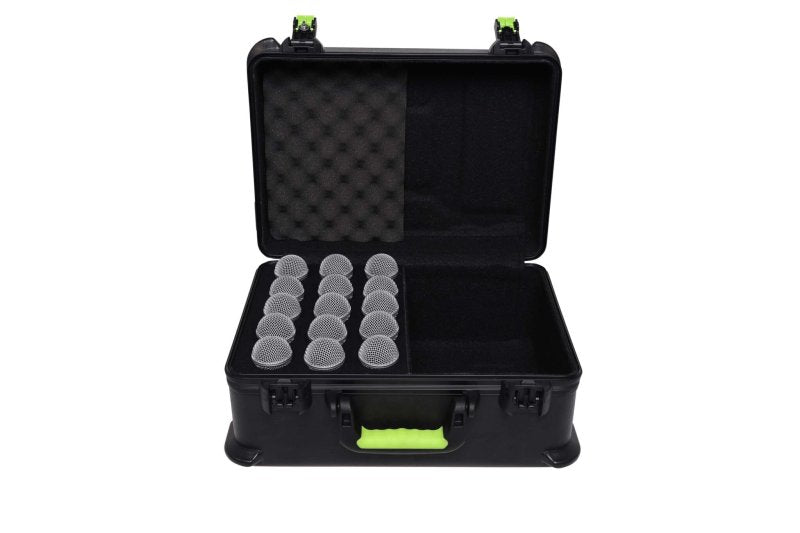 Gator SH-MICCASE15 Molded Case With Drops For 15 Mics & TSA Latch