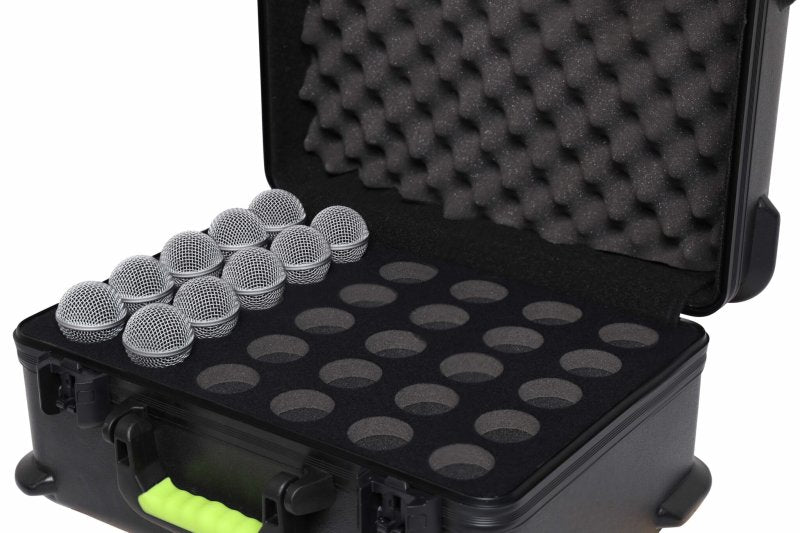 Gator SH-MICCASE30 Molded Case With Drops For 30 Mics & TSA Latch 