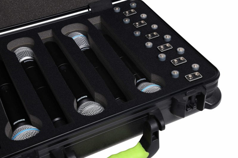 Gator SH-MICCASEW06 Molded Case For 6 Wireless Mics With TSA Latch 