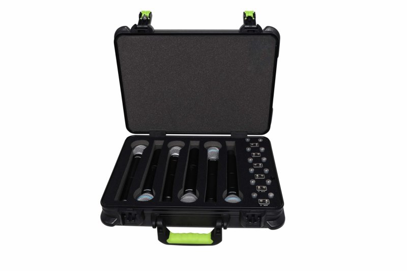 Gator SH-MICCASEW06 Molded Case For 6 Wireless Mics With TSA Latch 