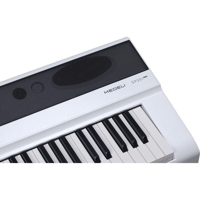 Medeli SP201P-WH 88-Key Weighted Portable Digital Piano with USB Midi and Audio, White 