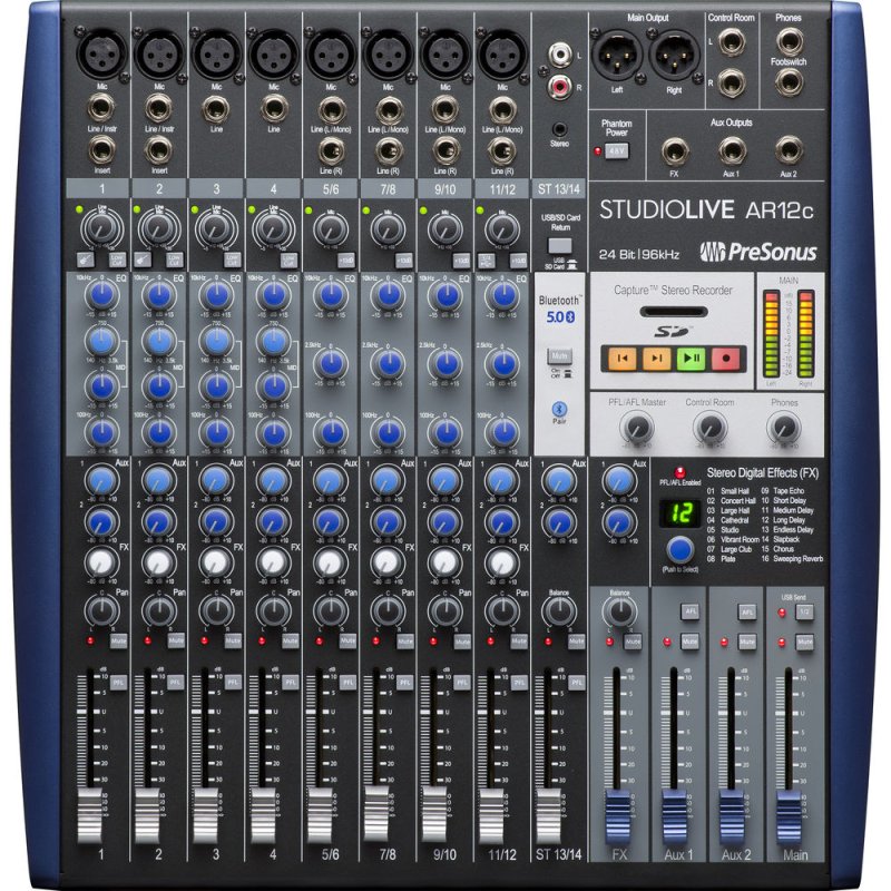 PreSonus USB-C 14-Channel Hybrid Performance and Recording Mixer 