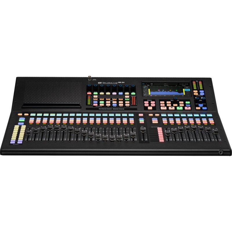 PreSonus StudioLive Series III SE 24 digital console mixer with control surface, knobs, faders, and input/output ports.