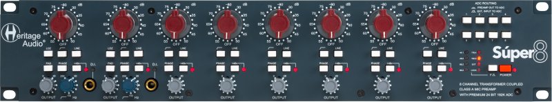 Heritage Audio SUPER-8 8-channel Microphone Preamplifier With 24-bit / 192kHz D/A 