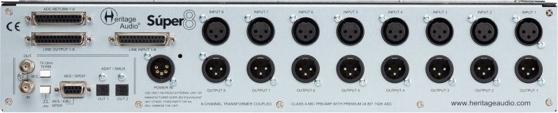 Heritage Audio SUPER-8 8-channel Microphone Preamplifier With 24-bit / 192kHz D/A