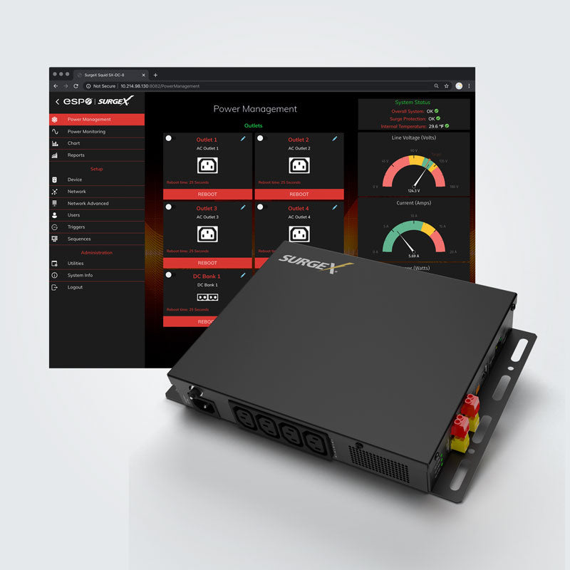 SurgeX SX-DC-8-1224-120 All-in-One Squid Power Management System