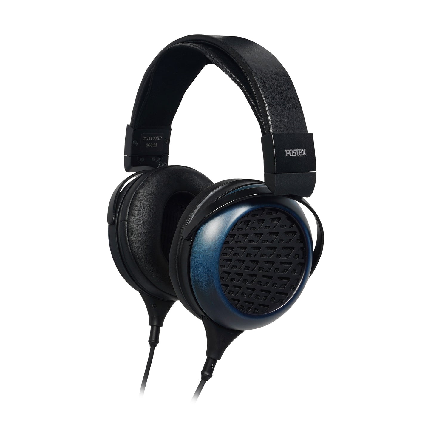 Fostex TH Premium Series open-back audiophile headphones in indigo blue with RP drivers, shown from a front angle.