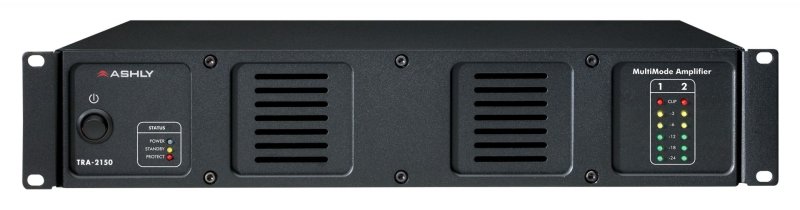 Ashly TRA2150 Rackmount Stereo Power Amplifier with 70V/100V Transformer - 80 Watts per Channel at 8 Ohms 