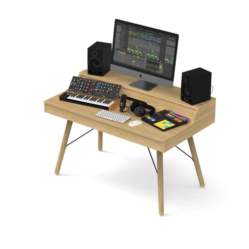 Glorious Vintage Music Station DJ and studio workstation with classic design, mixing console, and professional audio equipment.