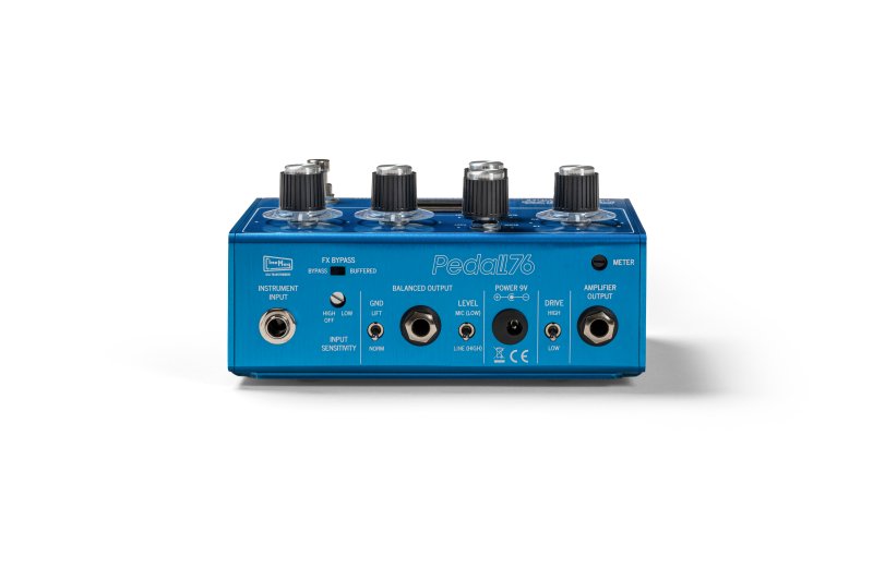 Warm Audio All-Analog Transformer-Balanced FET Compressor Pedal in blue for guitar effects, featuring classic analog design and sturdy stompbox build.