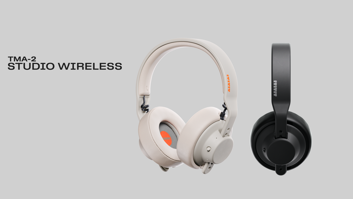 AIAIAI TMA-2 Studio Modular Wireless DJ Headphones with over-ear design and adjustable headband, black color.