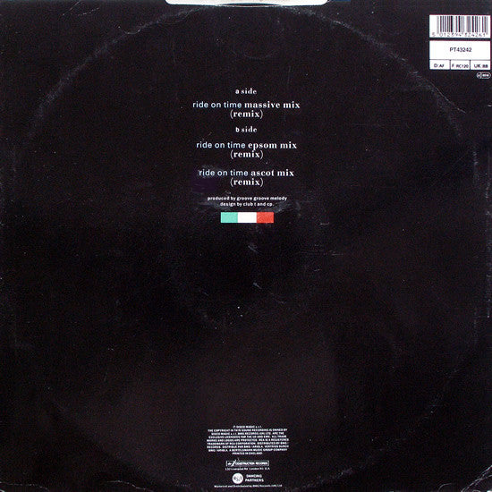 Rectangle Triangle Ride On Time (Remix) album cover art featuring abstract geometric shapes and vibrant colors.