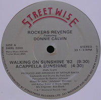 Rectangle Triangle Walking On Sunshine '82 vinyl record with colorful album cover art, showcasing vibrant design and music details.