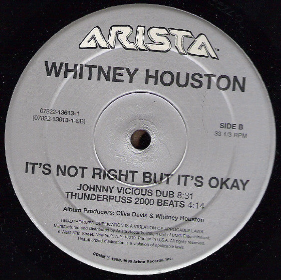 Heartbreak Hotel / It's Not Right But It's Okay (The Dance Mixes) Whitney Houston,Faith Evans,Kelly Price