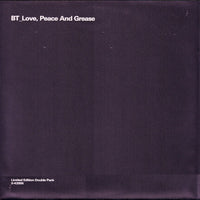Rectangle Triangle Love, Peace And Grease album cover with colorful abstract shapes and bold typography.