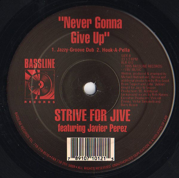 Never Gonna Give Up Strive For Jive,Javier Perez