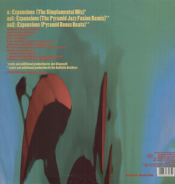 Rectangle Triangle's "Expansions (The Remixes)" album cover art featuring abstract geometric shapes and vibrant colors.