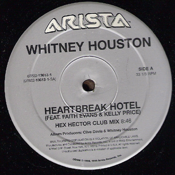 Heartbreak Hotel / It's Not Right But It's Okay (The Dance Mixes) Whitney Houston,Faith Evans,Kelly Price