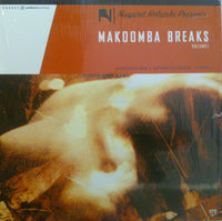 Cover image of Makoomba Breaks Volume 1 album by Rectangle Triangle, featuring vibrant abstract artwork.