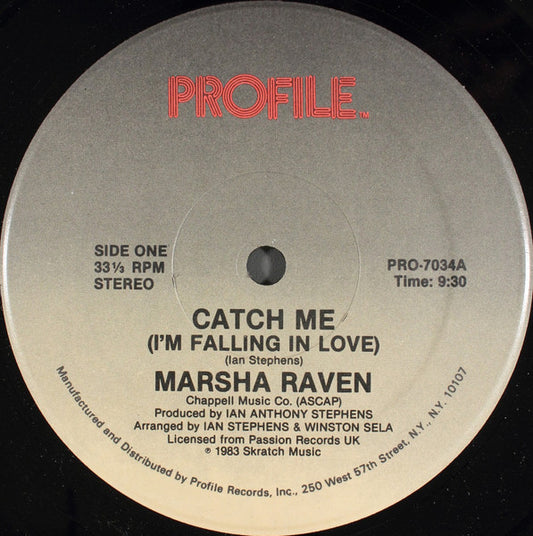 Marsha Raven - Catch Me (I'm Falling In Love) 2, 12" vinyl, on Profile Records (1983)