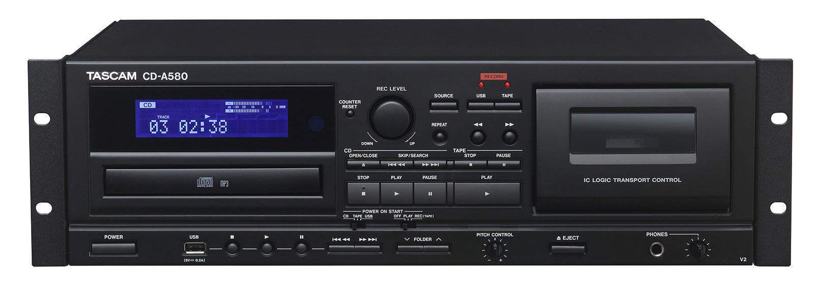 Tascam CD Player / Cassette Recorder With USB 