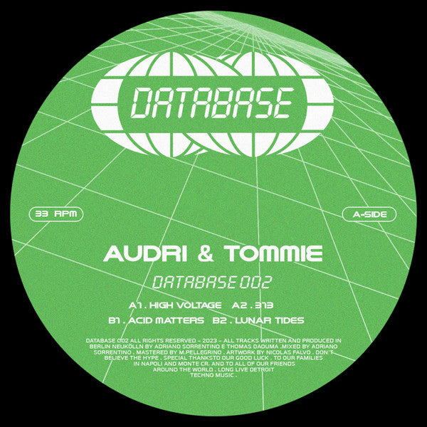 Audri - High Voltage, 12" vinyl, on Database (2023)