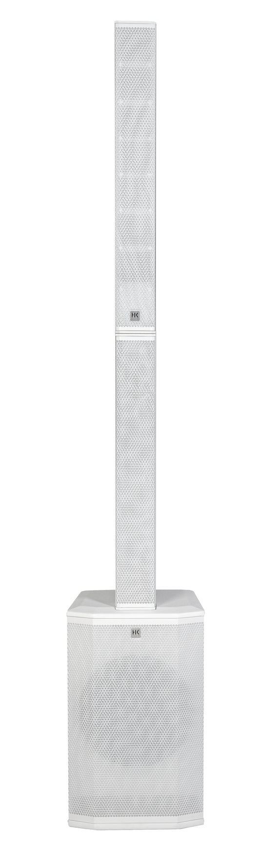HK Audio Polar 12 MK2 White System speaker from the POLAR Series, showing the front view with white finish and control panel.
