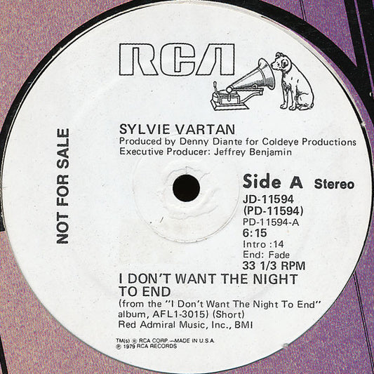 Sylvie Vartan - I Don't Want The Night To End, 12" vinyl, on RCA (1979)