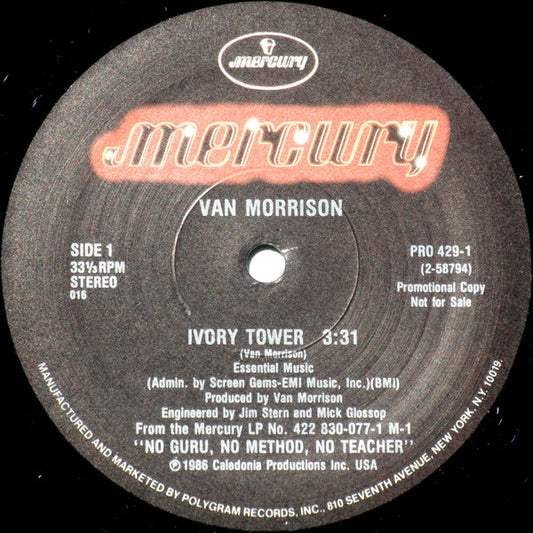 Van Morrison - Ivory Tower, 12" vinyl, on Mercury (1986)