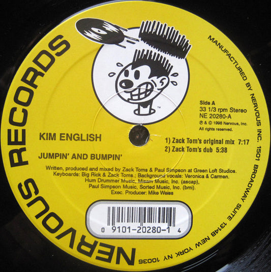 Kim English - Jumpin' And Bumpin', 12" vinyl, on Nervous Records (1998)