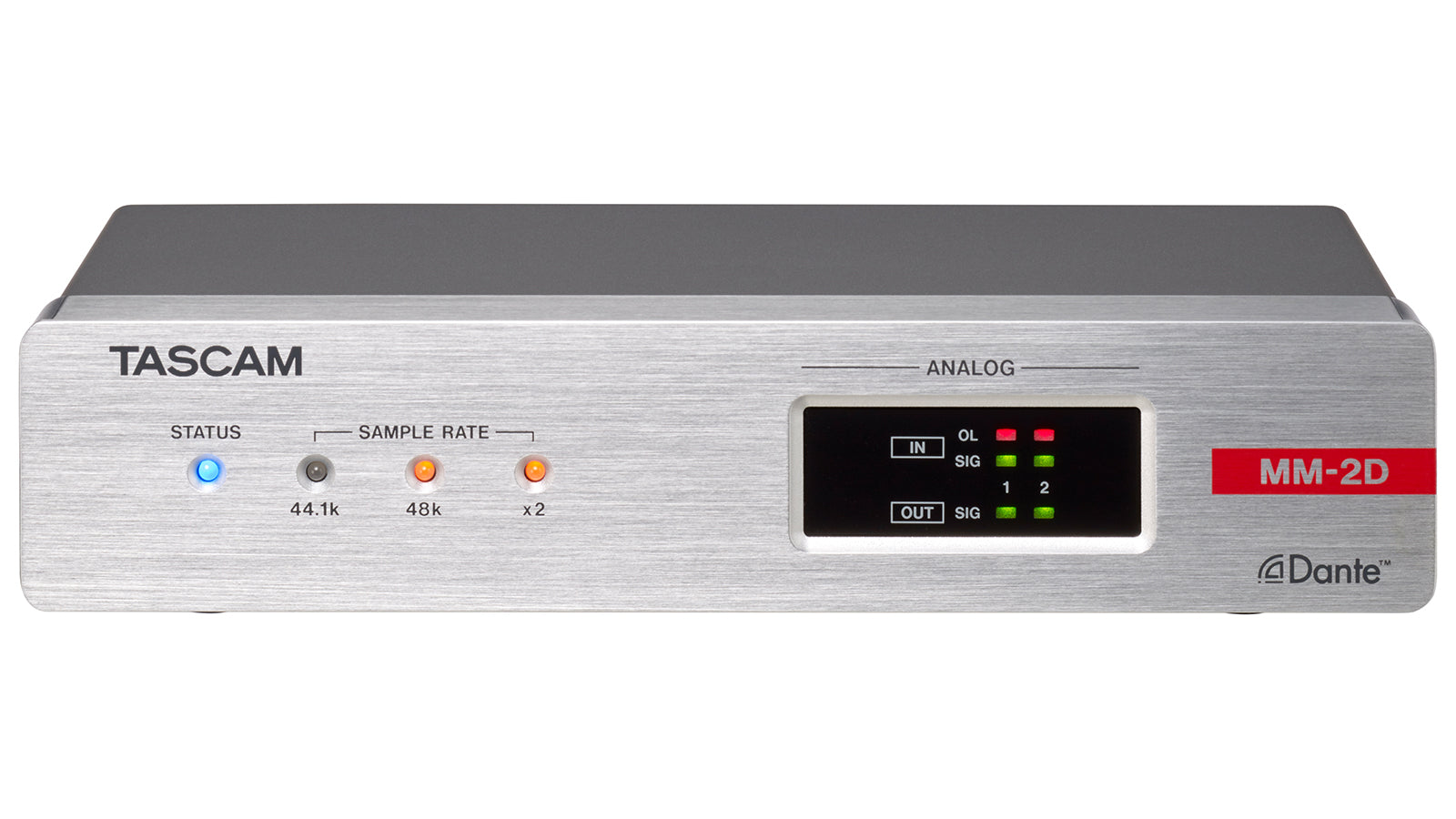 Tascam MM-2D-X 2-Channel Mic/Line I/O Dante Converter with DSP Mixer, XLR 