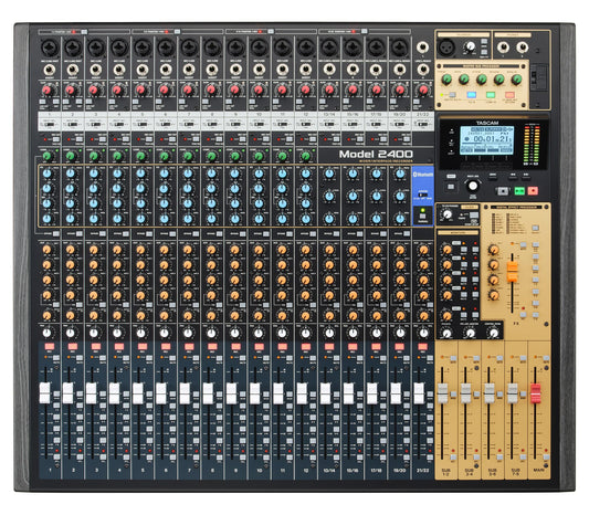 Tascam 24-Track Flagship Analog Recording Console & Live Mixer with Audio Interface
