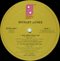 Shirley Jones - She Knew About Me / I'll Do Anything For You, 12" vinyl, on Philadelphia International Records (1986)